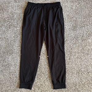 DIP Men’s Jogger Pants Size L Black Athletic Track Pants Zip Pockets Reflective